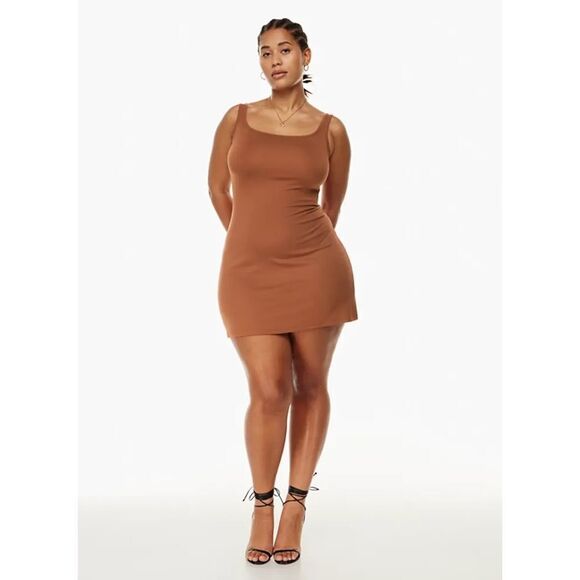 Wilfred Trance Mini Dress in Mocha Sorbet Brown Size Medium NWT - Picture 1 of 9